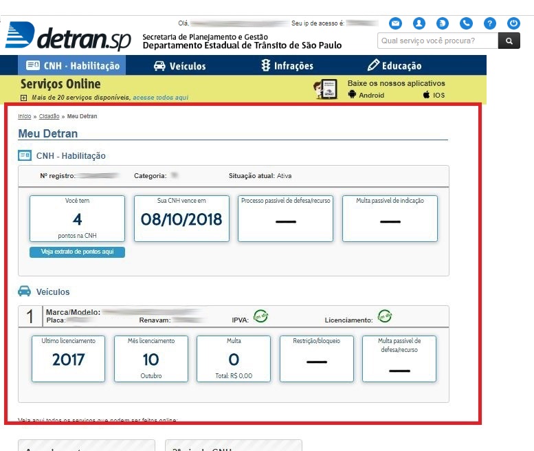 Detran.SP simplifica consulta para motoristas