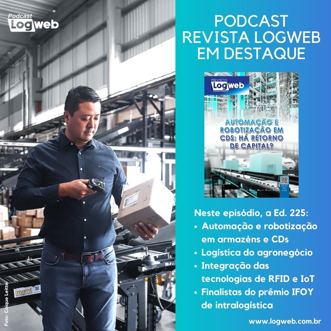 Podcast Revista Logweb em Destaque Ed. 225 – Automação e robotização em armazéns e CDs