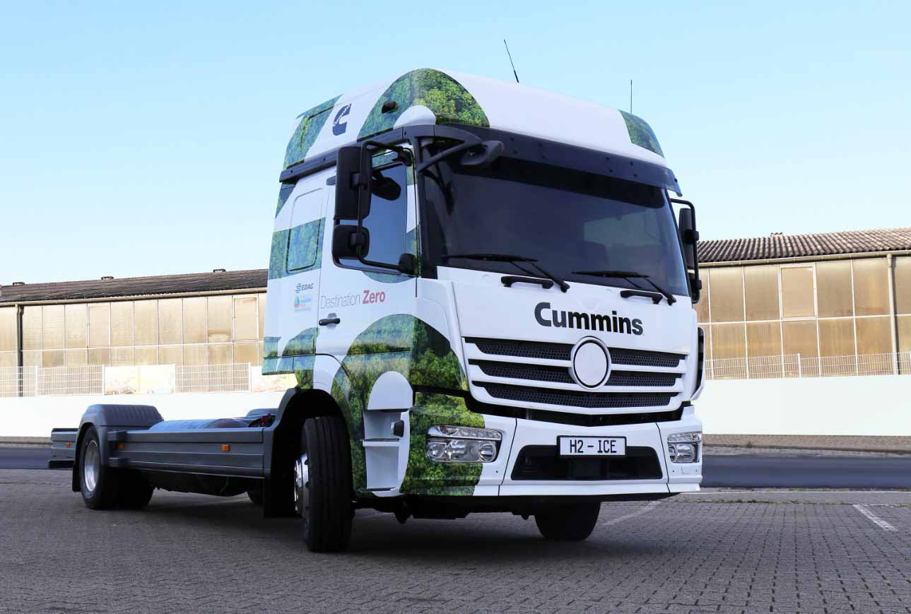 Cummins revela caminhão conceito H2-ICE zero carbono alimentado por motor a hidrogênio