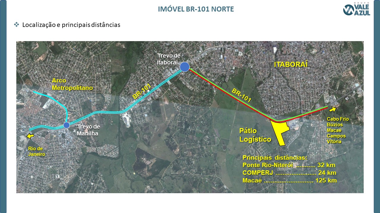 Oferta imperdível para Operadores Logísticos e Transportadoras: terreno de 191.000 m2 à venda na BR-101, saída Norte do Rio de Janeiro