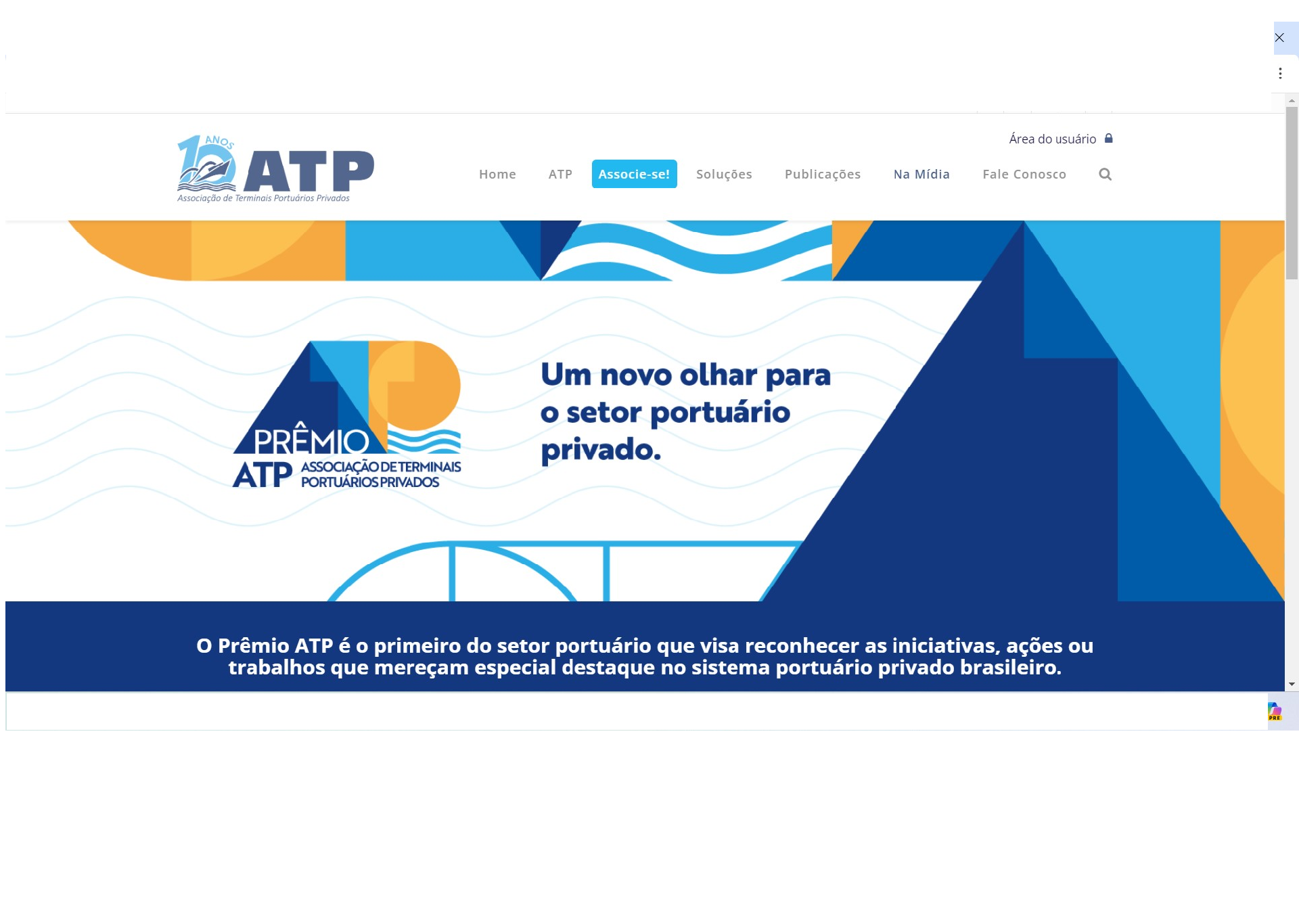 Associação de Terminais Portuários Privados anuncia o lançamento do 2º Prêmio ATP